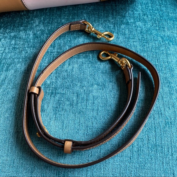 Tory Burch Block-T Degrade Vachetta Fresh Melon Leather Shoulder Strap Satchel - Picture 2 of 16